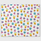 Monster Theme Verjaardagsfeestje Wrapping Paper Cadeaupapier (Vlak)