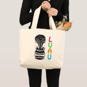Monster Tiki Head Luau Grote Tote Bag (Voorkant (product))
