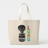 Monster Tiki Head Luau Grote Tote Bag (Achterkant)