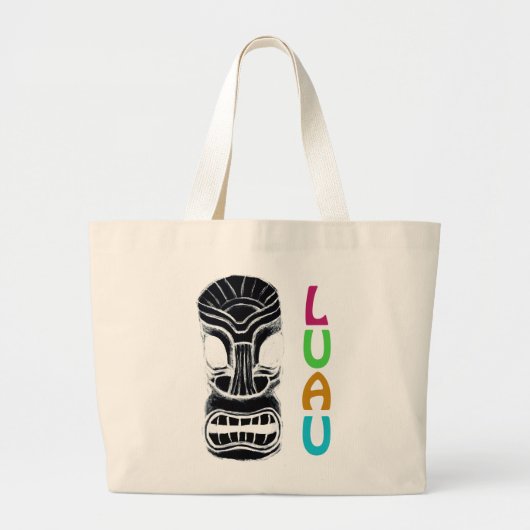 Monster Tiki Head Luau Grote Tote Bag (Voorkant)