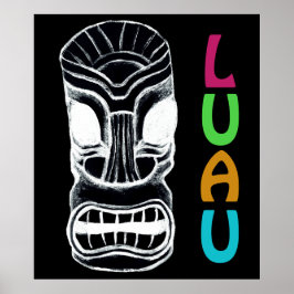 Monster Tiki Head Luau Poster