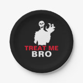 Monster Treat me Bro grappige Halloween aanpasbaar Papieren Bordje (Voorkant)