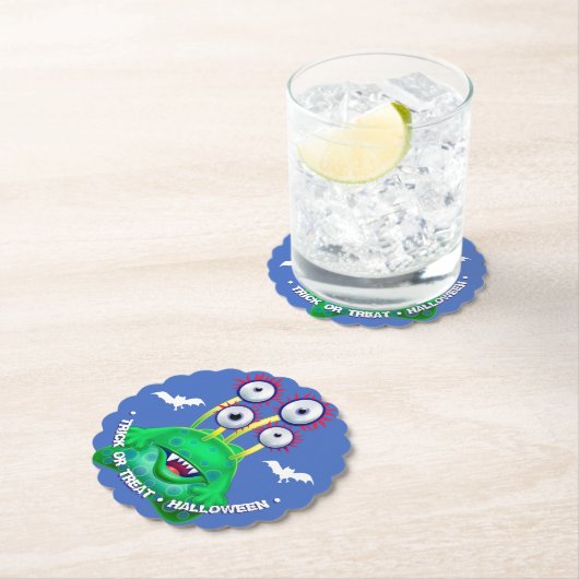 Monster Trick or treat Halloween Party Onderzetter (Insitu)