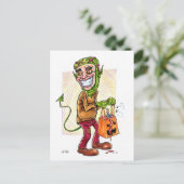 Monster Trick-or-Treater Halloween Feestdagenkaart (Staand voorkant)