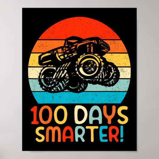 Monster Truck 100 dagen van de school kleuterschoo Poster (Voorkant)
