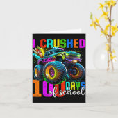 Monster Truck 100th Day Of School Boys 100 Days Of Kaart (Gele Bloem)