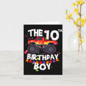 Monster Truck 10th Birthday Boy Funny 10 Years Old Kaart (Gele Bloem)