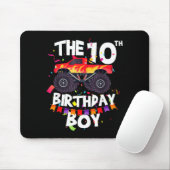 Monster Truck 10th Birthday Boy Funny 10 Years Old Muismat (Met muis)