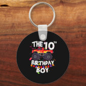 Monster Truck 10th Birthday Boy Funny 10 Years Old Sleutelhanger (Voorkant)