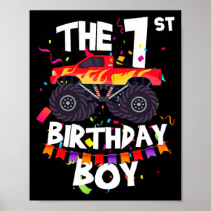 Monster Truck 1e verjaardag jongen grappig 1 jaar Poster