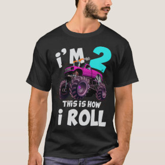 Monster Truck 2e verjaardag Truck Birthday art T-shirt