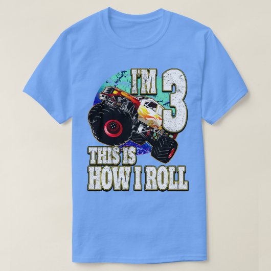 Monster Truck 3 jaar oud T-shirt (Design voorkant)