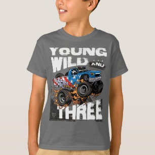 Monster Truck 3e Verjaardag Jongen Partij - Jong,  T-shirt