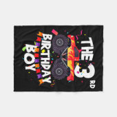 Monster Truck 3rd Birthday Boy Funny 3 Years Old B Fleece Deken (Voorkant (Horizontaal))