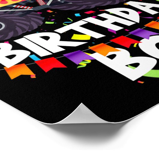Monster Truck 3rd Birthday Boy Funny 3 Years Old B Poster (Hoek)