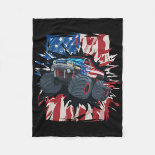 Monster Truck 4 juli Shirt boott Amerikaanse vlag Fleece Deken