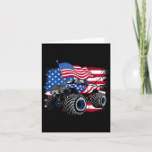 Monster Truck 4 juli Shirt boott Amerikaanse vlag Kaart (Voorkant)