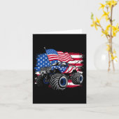 Monster Truck 4 juli Shirt boott Amerikaanse vlag Kaart (Gele Bloem)