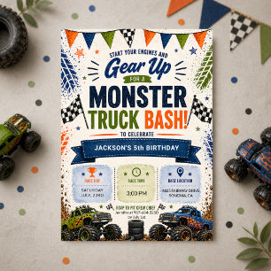 Monster Truck 4e Verjaardag Jongens Kaart