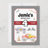 Monster Truck 4e verjaardag uitnodiging (Voorkant)