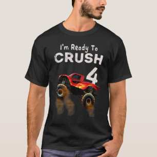 Monster Truck 4th Birthday Boys Ik ben klaar om te T-shirt