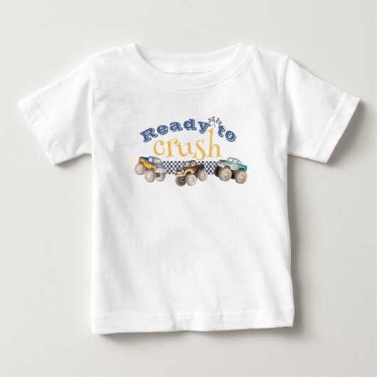 Monster Truck 4th Birthday Shirt Personalized (Voorkant)