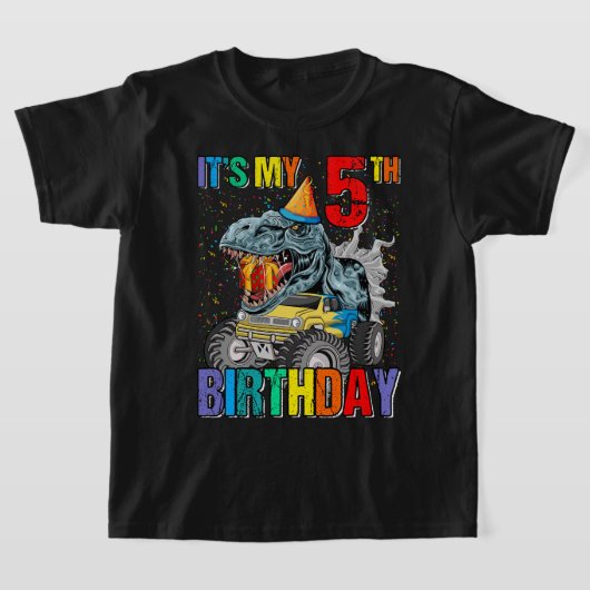 Monster Truck 5 jaar oud T-shirt 5th Birthday Boy  (Laagn)