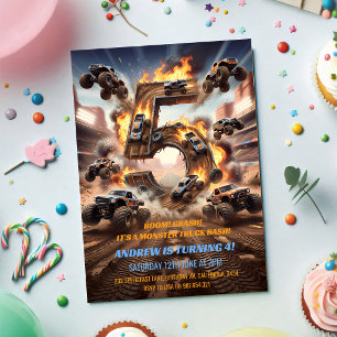 Monster Truck 5e Verjaardagsfeest Kaart