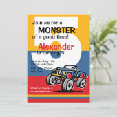 Monster Truck 5th Birthday Kaart (Staand voorkant)