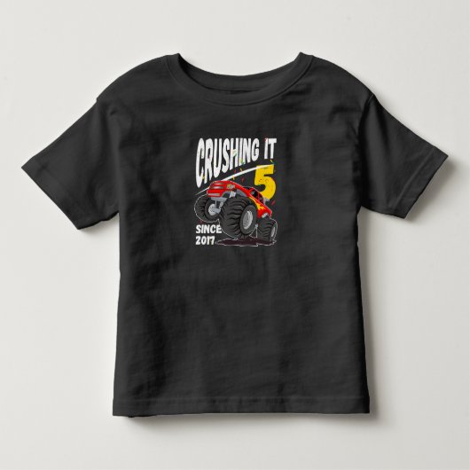 Monster Truck 5th Birthday Kinder Shirts (Voorkant)
