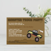 MONSTER TRUCK 5x7 Birthday-uitnodigingen Kaart (Staand voorkant)