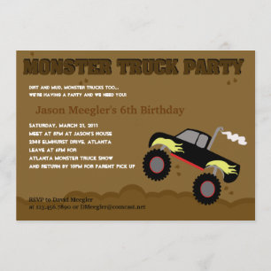 MONSTER TRUCK 5x7 Birthday-uitnodigingen Kaart