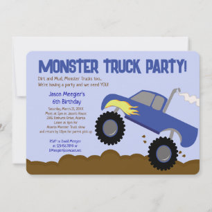 MONSTER TRUCK 5x7 Birthday-uitnodigingen Kaart
