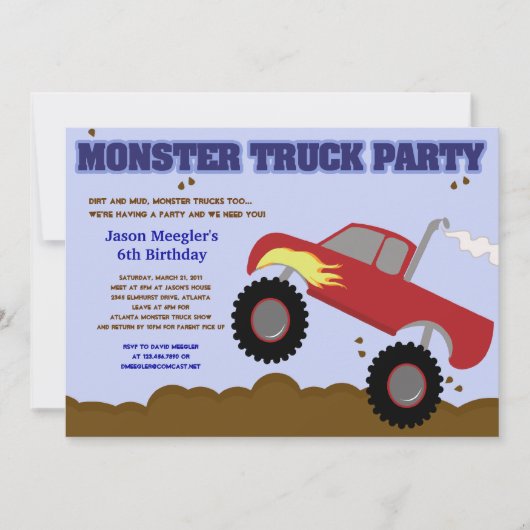MONSTER TRUCK 5x7 (Red Truck) Kaart (Voorkant)