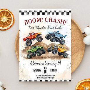 Monster Truck 5x7 Verjaardag Kaart