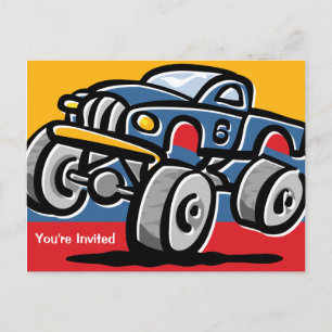 Monster Truck 6e Verjaardag Briefkaart Uitnodiging