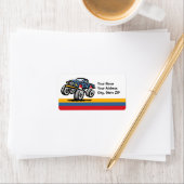 Monster Truck 6th Birthday Etiket (Insitu)