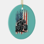 Monster Truck American Flag Distress Keramisch Ornament (Rechts)