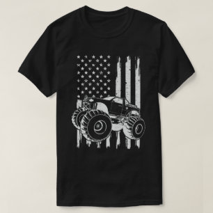 Monster Truck American Flag Patriotic op 4 juli T-shirt