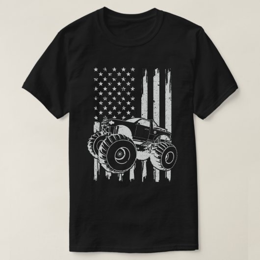 Monster Truck American Flag Patriotic op 4 juli T-shirt (Design voorkant)