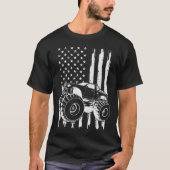 Monster Truck American Flag Patriotic op 4 juli T-shirt (Voorkant)