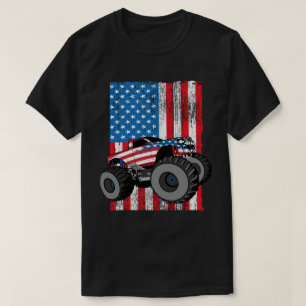 Monster Truck American Flag Patriotic op 4 juli T-shirt