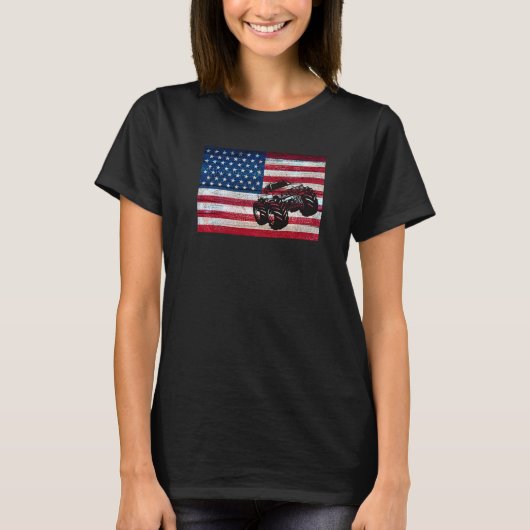 Monster Truck American Flag Racing Usa Patriotic T-shirt (Voorkant)