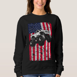Monster Truck American Flag Racing USA Patriotic Trui