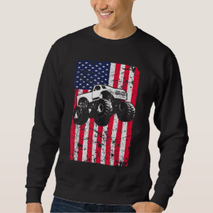 Monster Truck American Flag Racing USA Patriotic Trui