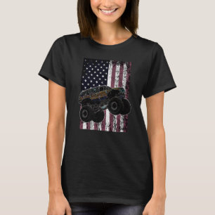 Monster Truck Amerikaanse Vlag Racing USA Vintage  T-shirt