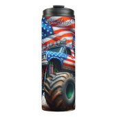 Monster Truck Amerikaanse Vlag Splash Thermosbeker (Voorkant)