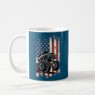Monster Truck Amerikaanse Vlag Vervuild Vintage Koffiemok