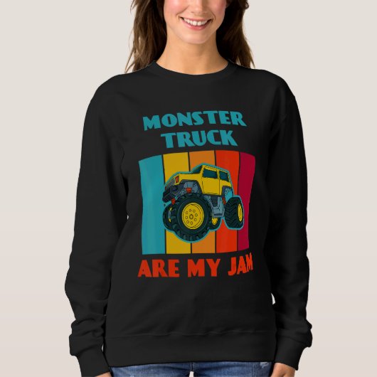 Monster Truck Are My Jam Car  Trucker Trui (Voorkant)
