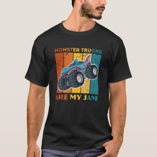 Monster Truck Are My Jam Retro Sunset Cool Engines T-shirt
